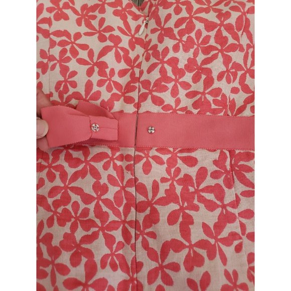 J.Crew Linen/Cotton Blend with Pink Casual Dress Size 6 with Bow - Picture 5 of 9